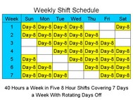 8 Hour Shift Schedules for 7 Days a Week screenshot